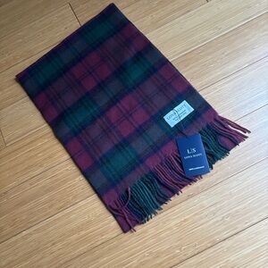 Lona Scott England lambswool plaid scarf